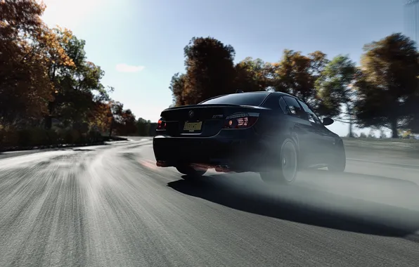 HDR, BMW, Drift, Fire, Fall, Street, Smoke, Game