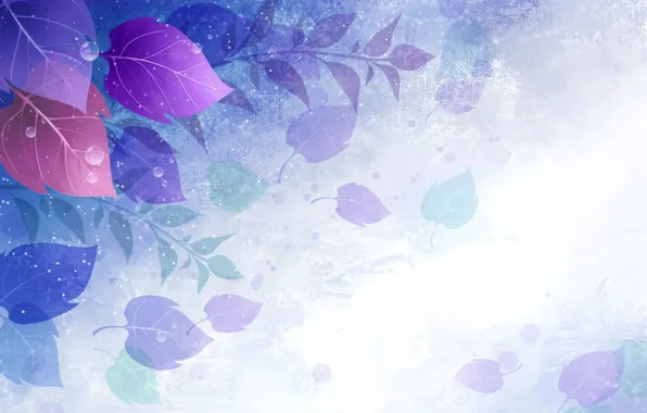 Картинка фиолетовый, листья, круги, вектор