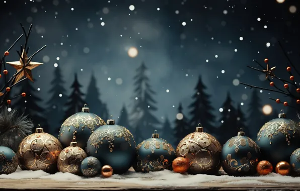 Украшения, золото, шары, Новый Год, Рождество, golden, new year, Christmas
