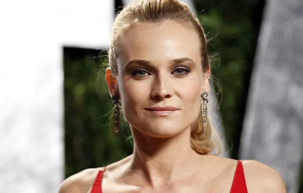 Взгляд, звезда, блеск, серьги, актриса, блондинка, Diane Kruger, шик