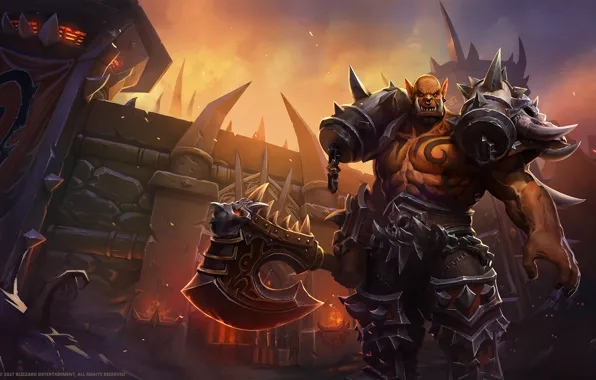 Fantasy, Blizzard, Warrior, World of WarCraft, WarCraft, Illustration, Characters, Garrosh Hellscream