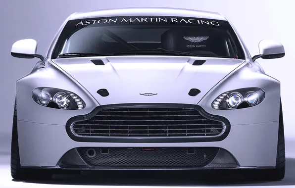 Aston Martin, Авто, Vantage, Белый, Машина, Капот, Фары, Передок