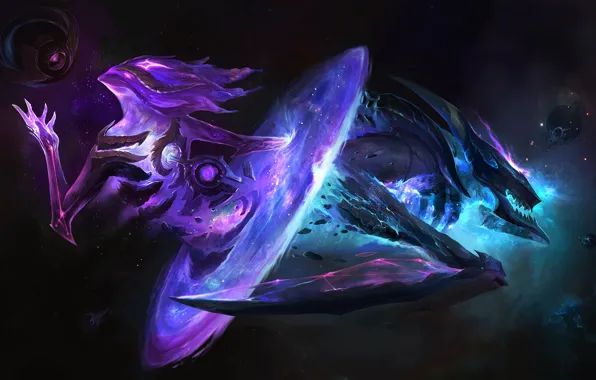 Космос, Звёзды, Арт, League of Legends, LoL, Artwork, Лига Легенд, Orianna