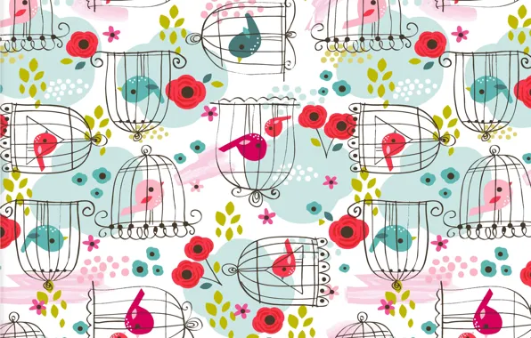 Фон, текстура, птички, background, pattern