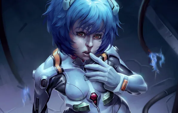 Взгляд, девушка, Евангелион, Rei Ayanami, Evangelion