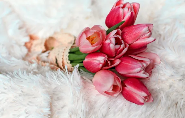 Цветы, букет, тюльпаны, pink, romantic, tulips, spring, розовые тюльпаны