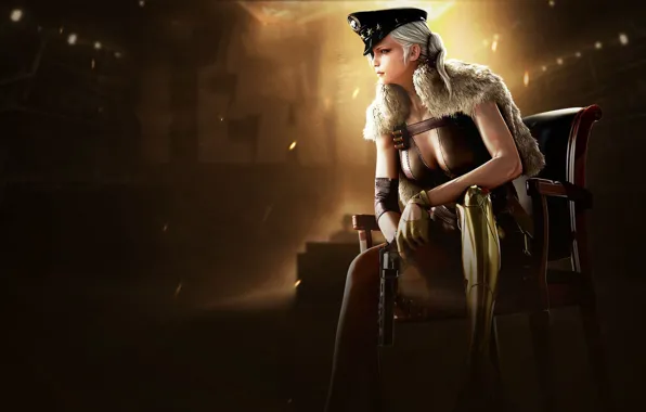 Wallpaper, girl, gun, game, weapon, woman, beautiful, cap