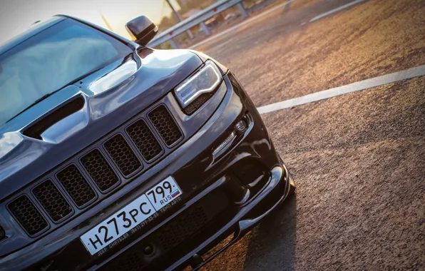 Дорога, закат, srt, road, srt8, jeep, jeep grand cherokee, jeeper