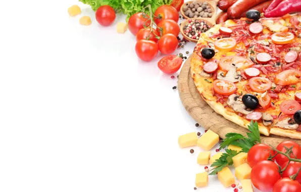 Food, pizza, pepper, tomato, calabresa