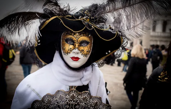 Перья, маска, Венеция, наряд, карнавал