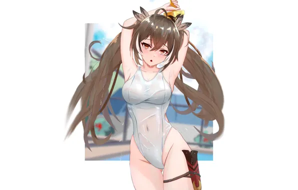 Kawaii, girl, hot, sexy, wet, boobs, anime, swimsuit