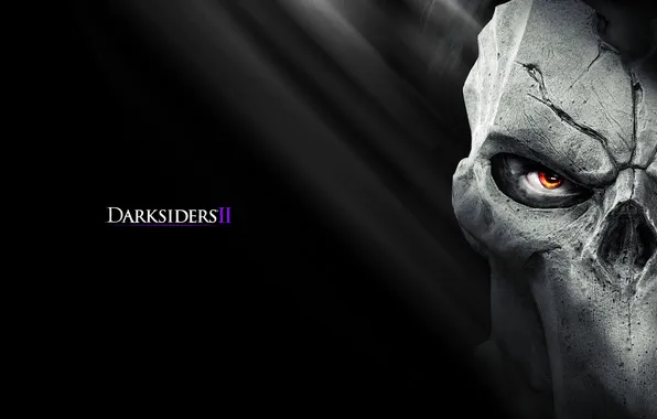 Взгляд, смерть, маска, черный фон, Darksiders 2, Darksiders II