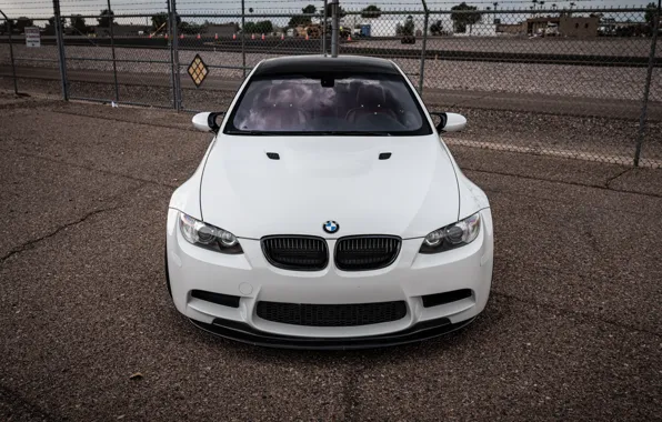 Bmw, white, e92, m3, front of the car