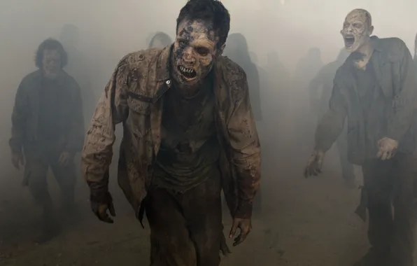 Картинка wallpaper, zombie, dead, death, mist, The Walking Dead, TWD, AMC