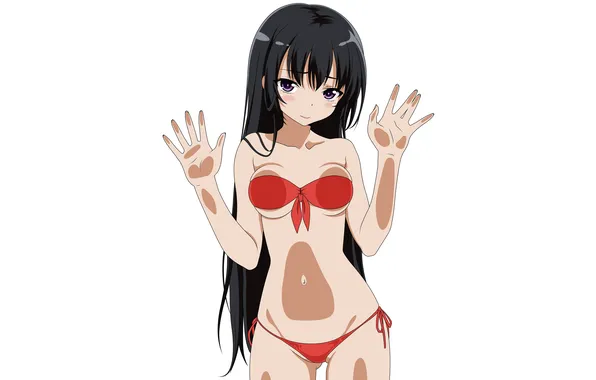 Girl, sexy, cleavage, long hair, boobs, anime, beautiful, purple eyes