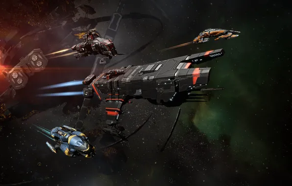 Туманность, станция, Космос, space, руины, битва, космический корабль, eve online