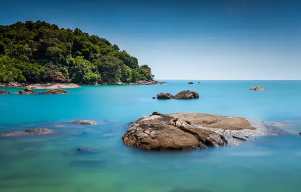 Картинка море, камни, Малайзия, Malaysia