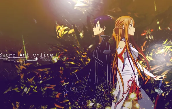 Аниме, арт, Мастера меча онлайн, Sword Art Online, Асуна, Кирито