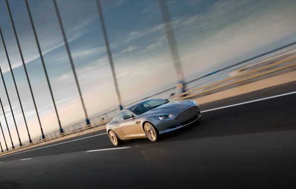 Картинка машина, мост, Aston Martin, Скорость