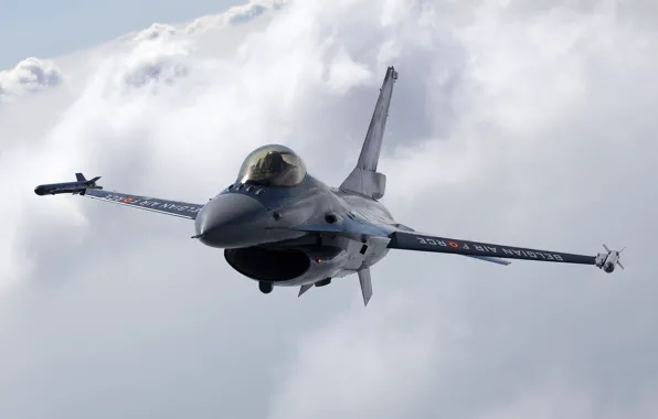 Картинка Небо, Облака, Фото, Полет, Истребитель, Высота, Fighting, F-16
