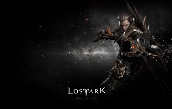 Оружие, пистолеты, игра, воин, парень, Lost Ark