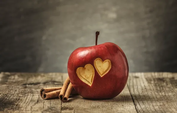 Любовь, сердце, apple, love, heart, romantic, sweet