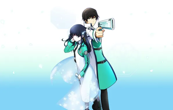 Пистолет, двое, Mahouka Koukou no Rettousei, Миюки, Непутёвый ученик в школе магии, Тацуми