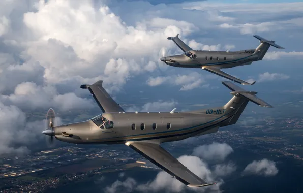 Картинка одномоторный, Pilatus PC-12, турбовинтовой самолёт