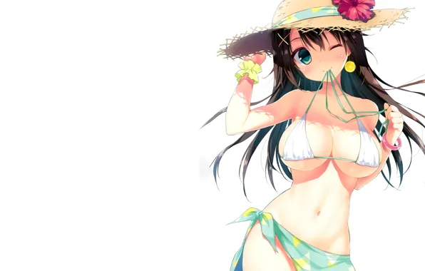 Картинка girl, sexy, cleavage, long hair, boobs, anime, beautiful, pretty