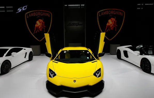 Картинка supercar, yellow, 2014 Lamborghini Aventador, LP720-4 50, Anniversario Edition
