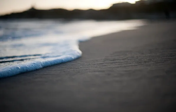 Картинка песок, море, пляж, пена, макро, фото, обои, берег