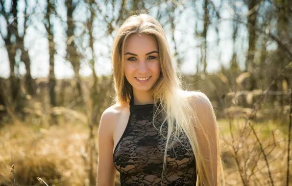Model, Smile, Blonde, Outside, Lucie Laska, Don't Cha Wish, See Through Top