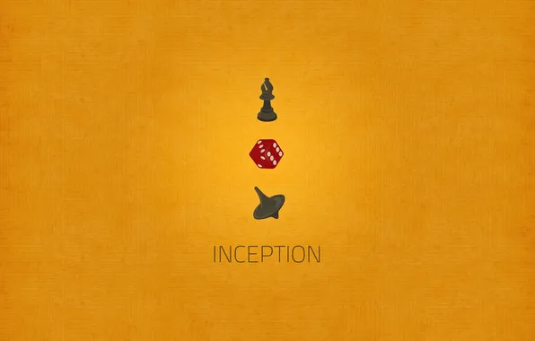 Кино, минимализм, cinema, minimalism, Начало, Inception, yellow background, жёлтый фон