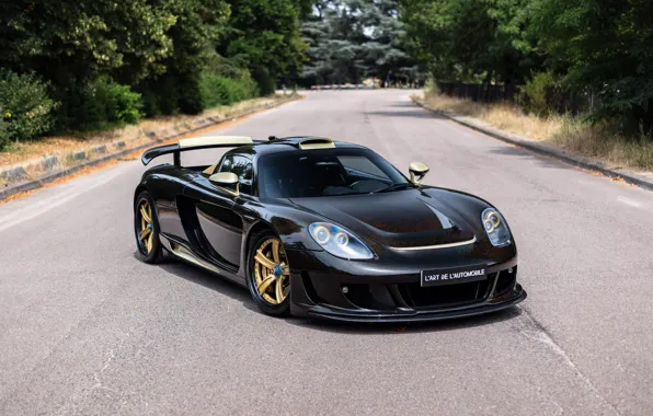 Porsche, Gemballa, Carrera GT, Black, 2009, Gold, Mirage GT, Gold Edition