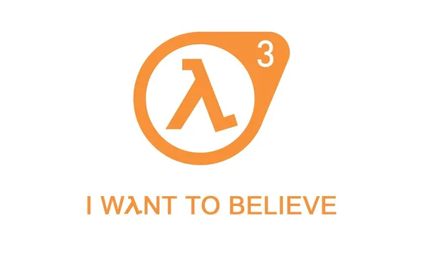 Картинка минимализм, half-life, logo, lambda, hl3, i want to belive