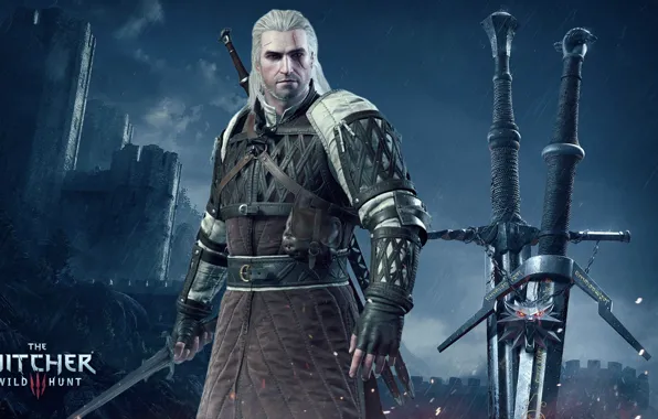 Мечи, Ведьмак, The Witcher, Геральт из Ривии, Белый Волк, The Witcher 3 Wild Hunt, Ведьмак …