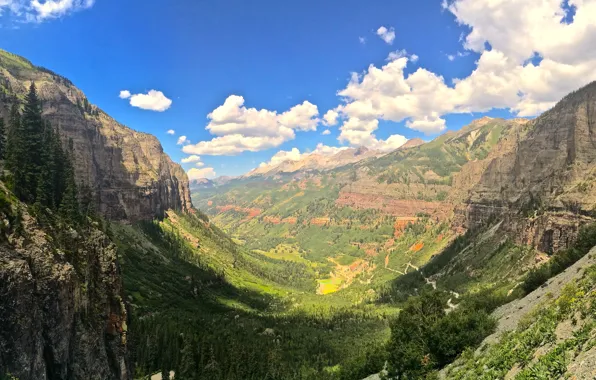 Картинка лес, горы, Колорадо, каньон, Colorado, Box Canyon