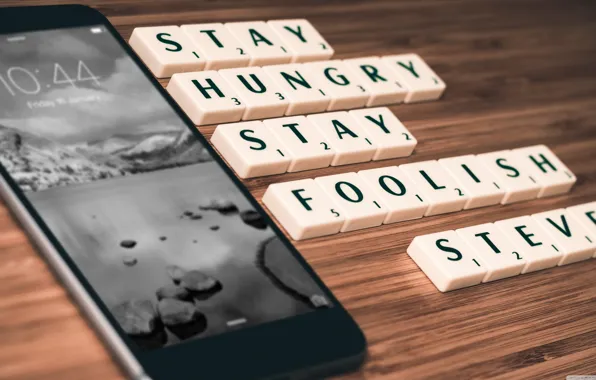 Black, mobile, Stay Hungry, Stay Foolish