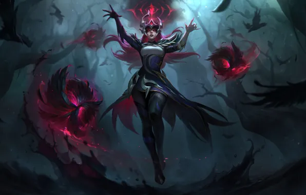 Картинка League of Legends, digital art, Syndra, video games, Riot Games, coven, GZG