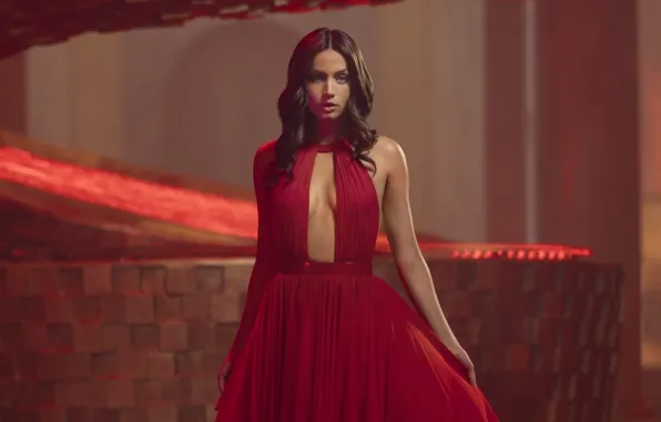 Грудь, платье, актриса, брюнетка, декольте, красивая, вырез, Ana de Armas