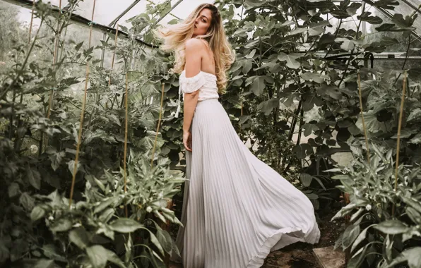 Девушка, поза, фон