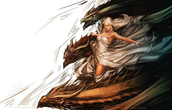 Арт, живопись, Игра престолов, Daenerys Targaryen, Game of thrones, мать драконов