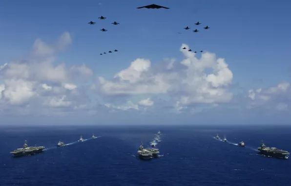 Картинка море, самолеты, ВМФ, флот