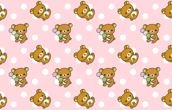 Фон, текстура, аниме, арт, мишка, rilakkuma