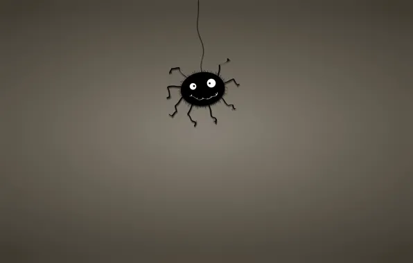 Картинка черный, минимализм, паутина, паук, spider, темноватый фон