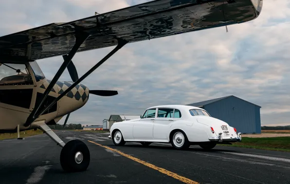 Картинка car, Rolls-Royce, sky, plane, 1961, Ringbrothers, Silver Cloud, Rolls-Royce Silver Cloud II