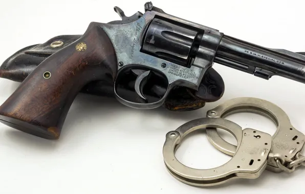 Картинка револьвер, наручники, кобура, Smith &ampamp; Wesson, .38 Special