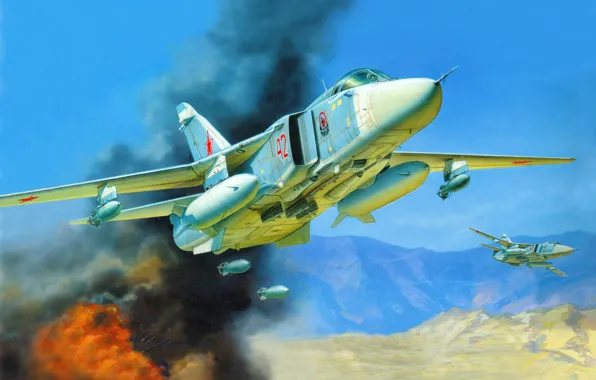 Картинка рисунок, арт, Су - 24М