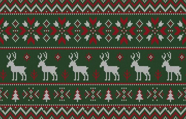 Картинка зима, снежинки, фон, узор, christmas, олени, winter, background