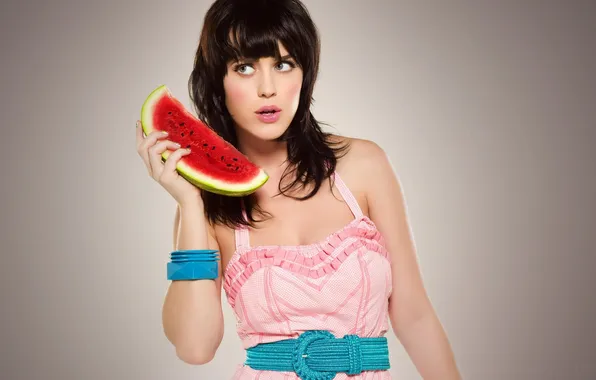 Картинка арбуз, Katy Perry, певица, в розовом